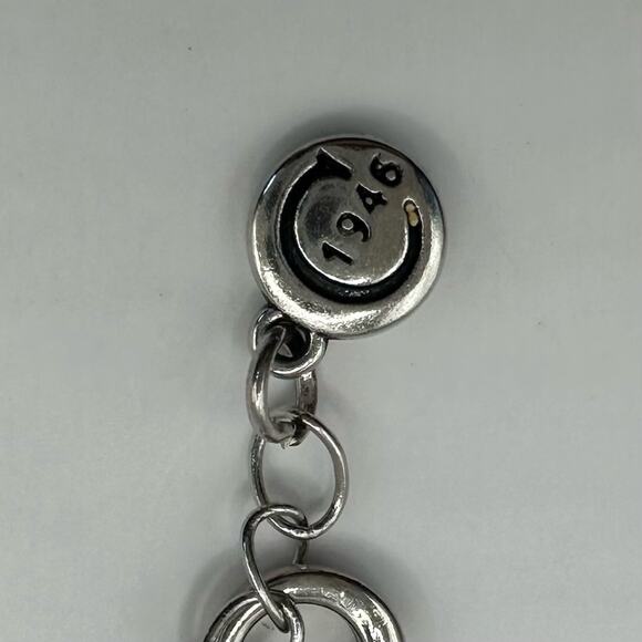 C 1946 Vintage Necklace Silver tone cream long chain necklace minimalist VTG - Picture 5 of 10